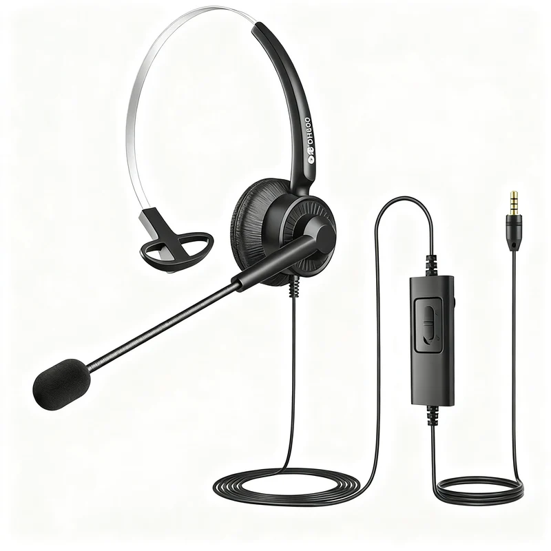 Bai'en DH800 Call Center Agent Telemarketing Outbound Customer Service Headset Computer Mobile Phone Telephone Headset