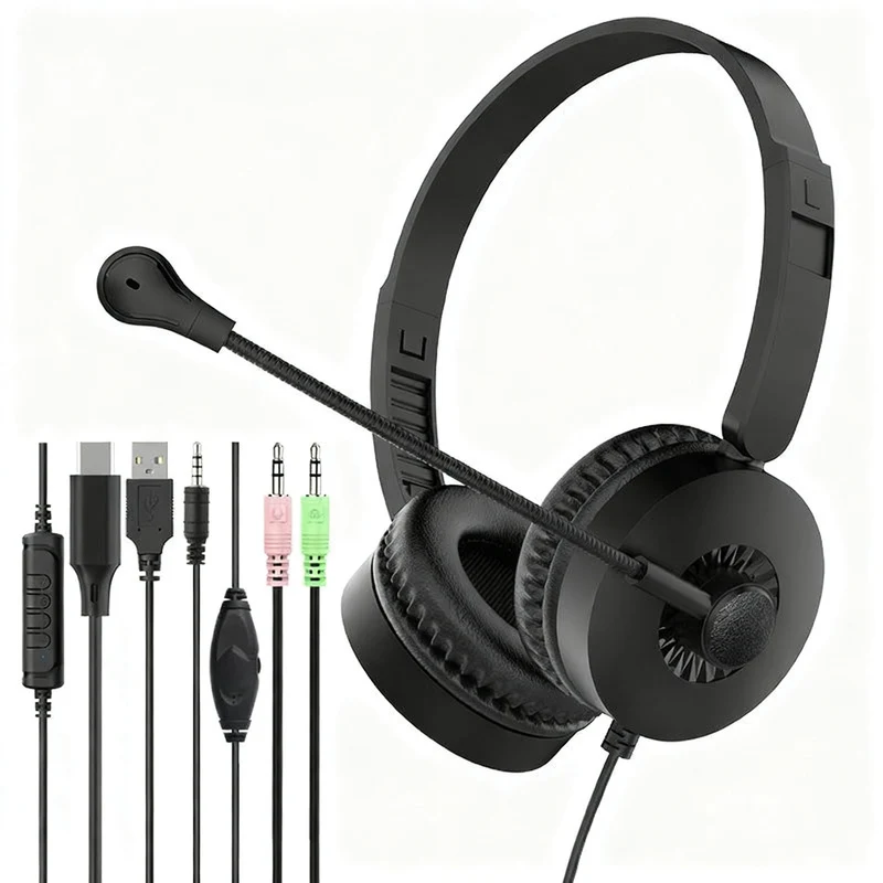 Bai'en DH800 Call Center Agent Telemarketing Outbound Customer Service Headset Computer Mobile Phone Telephone Headset
