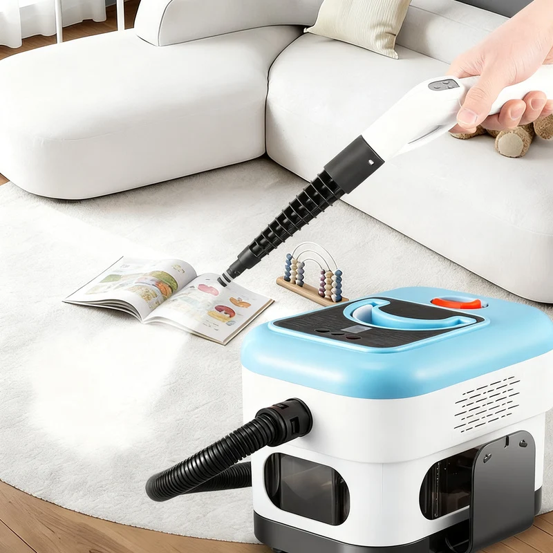 Portable steam cleaner for floors and surfaces