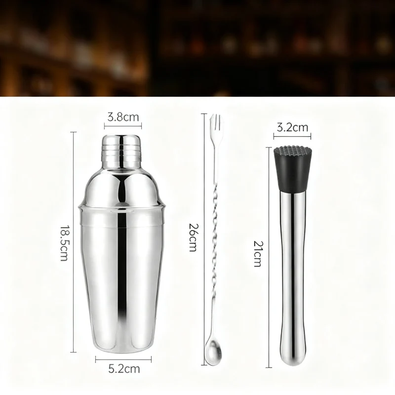 Cocktail Shaker Set with Glass and Accessories