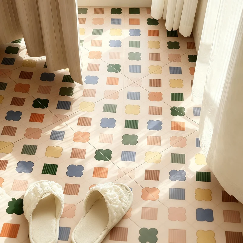 Marble floor sticker, self-adhesive