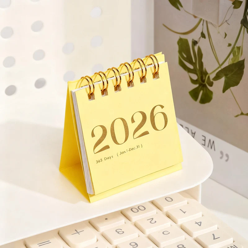 Desk calendar 2026 with roses and butterflies