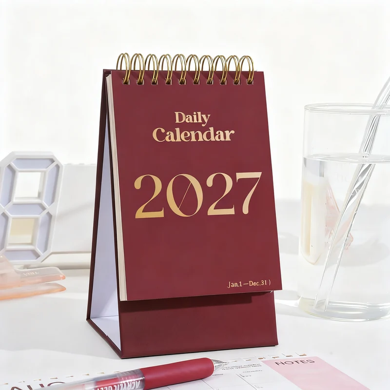 Desk calendar 2026 with roses and butterflies