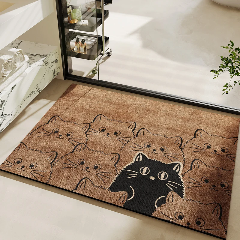 Niedlicher katzenmotivierter Badteppich