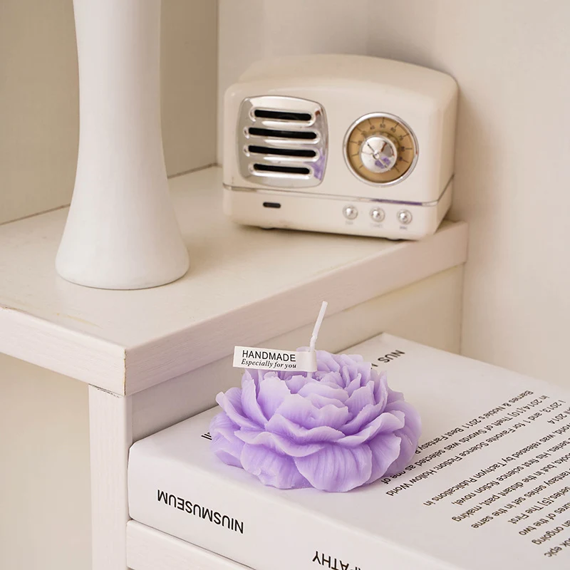 Handcrafted Floral Rose Soap Bar with Sculpted Petal Design