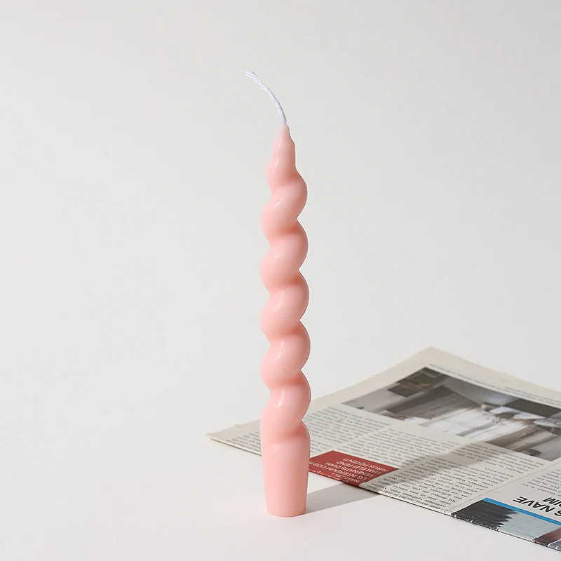 Hand-Poured Sculptural Spiral Taper Candle
