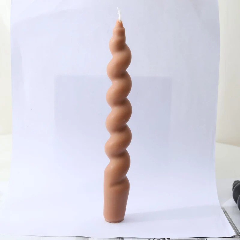 Hand-Poured Sculptural Spiral Taper Candle