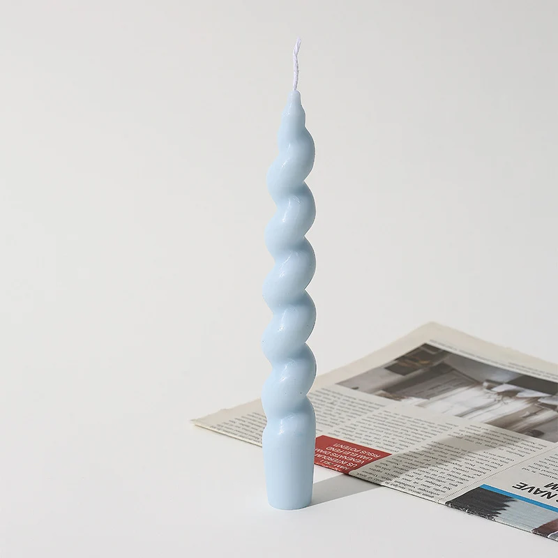 Hand-Poured Sculptural Spiral Taper Candle