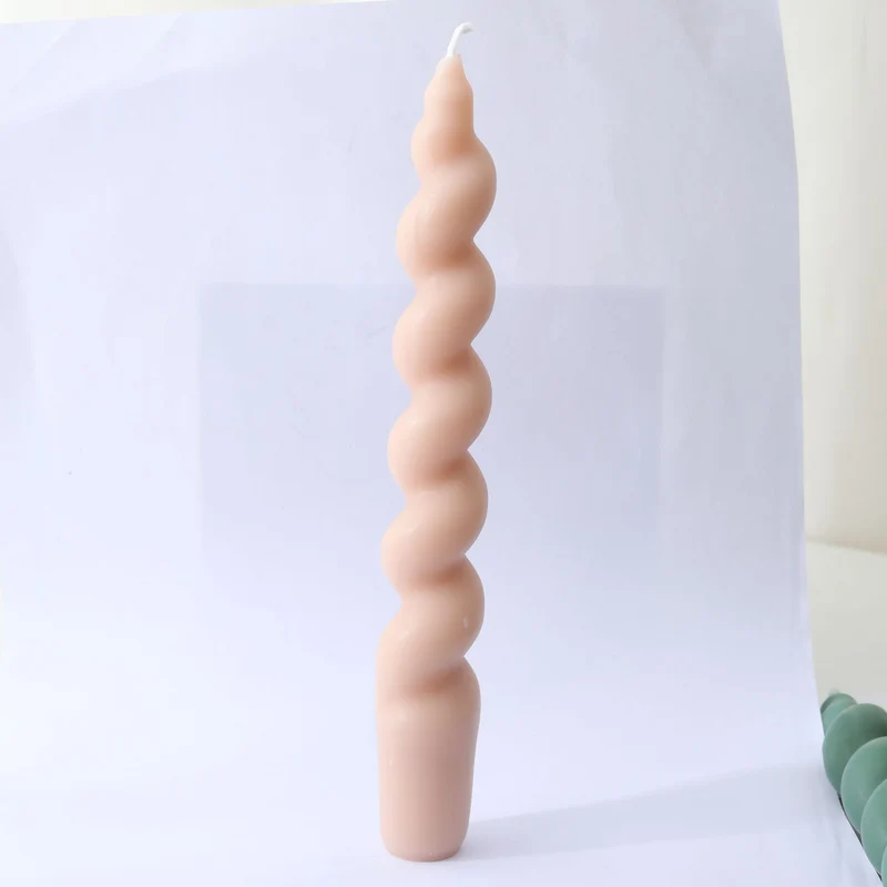 Hand-Poured Sculptural Spiral Taper Candle