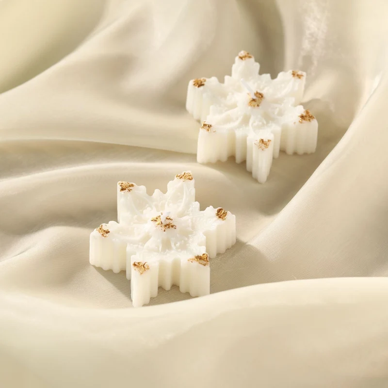 Hand-Poured Sculptural Pine Tree Decorative Soy Candle with Gold Leaf Accents and Cotton Wick