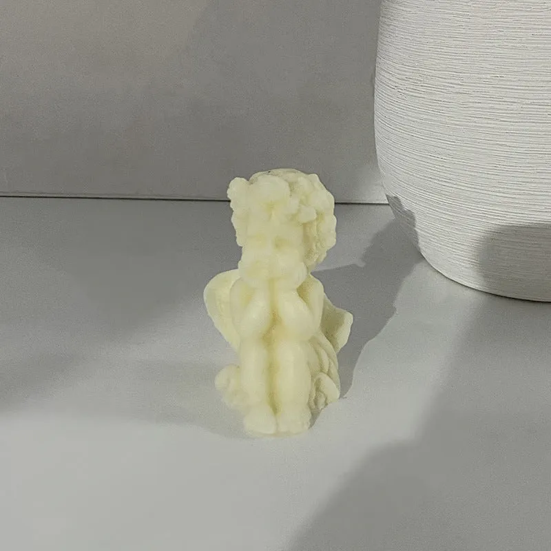 Hand-Poured Sculptural Cherub Angel Decorative Wax Candle
