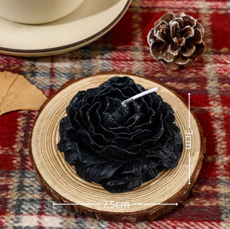 Hand-Poured Rose-Shaped Decorative Soy Tabletop Candle Centerpiece