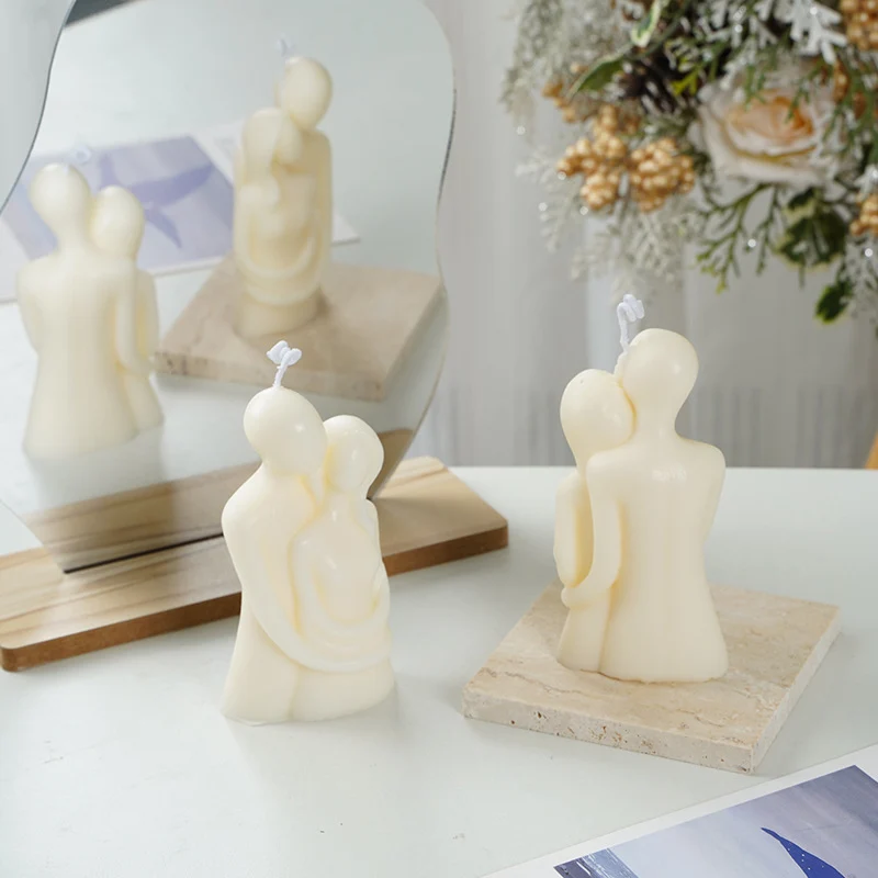 Hand-Poured Romantic Embrace Sculptural Decorative Candle