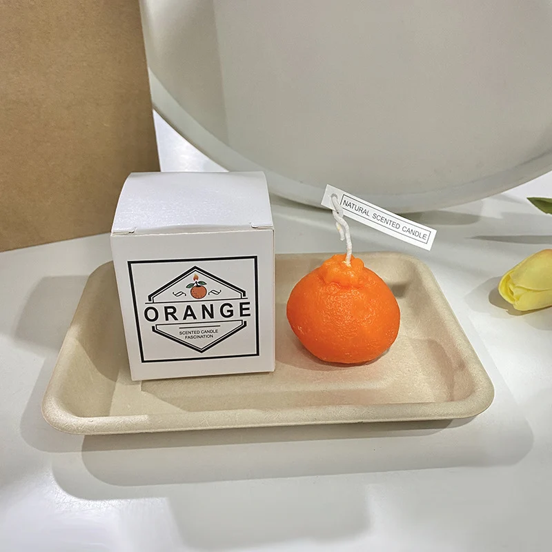 Hand-Poured Realistic Lemon-Shaped Scented Soy Candle with Cotton Wick & Gift Box