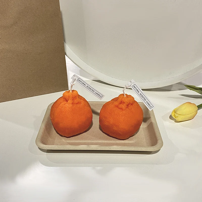 Hand-Poured Realistic Lemon-Shaped Scented Soy Candle with Cotton Wick & Gift Box