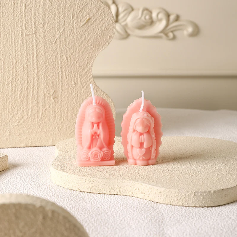Hand-Poured Mini Sculptural Devotional Figurine Soy Candle Set