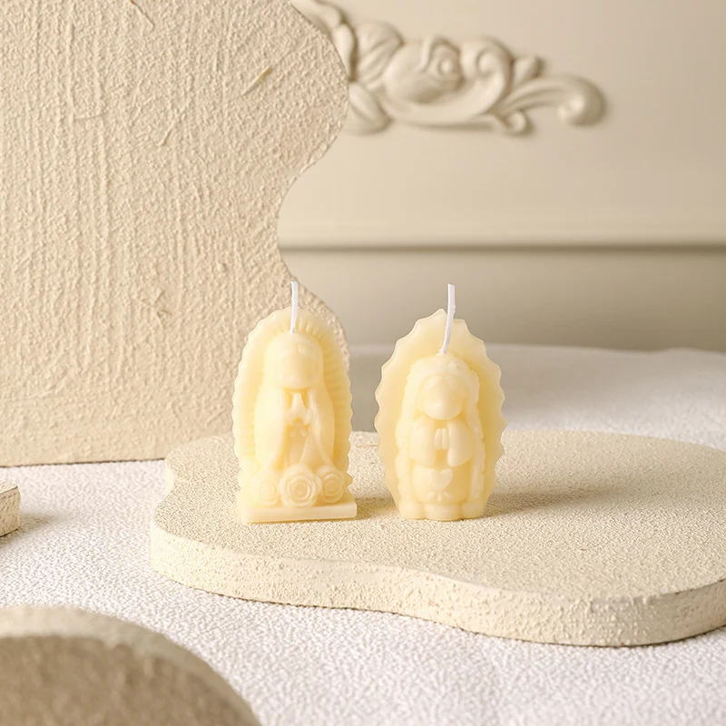 Hand-Poured Mini Sculptural Devotional Figurine Soy Candle Set