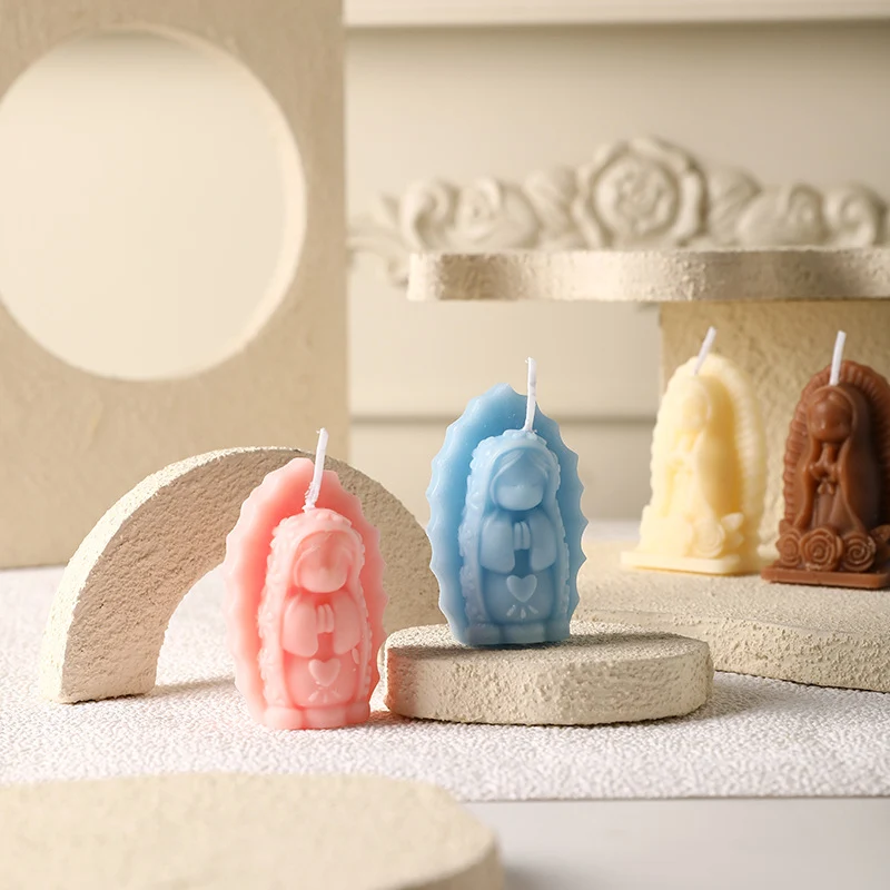 Hand-Poured Mini Sculptural Devotional Figurine Soy Candle Set