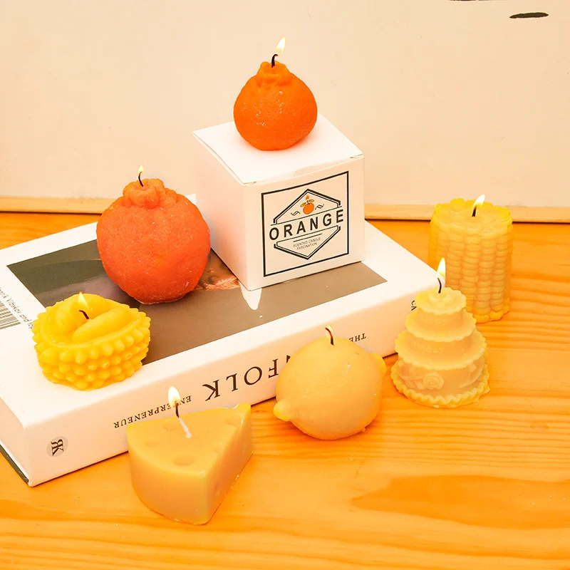 Hand-Poured Fruit-Shaped & Textured Decorative Soy Wax Candle