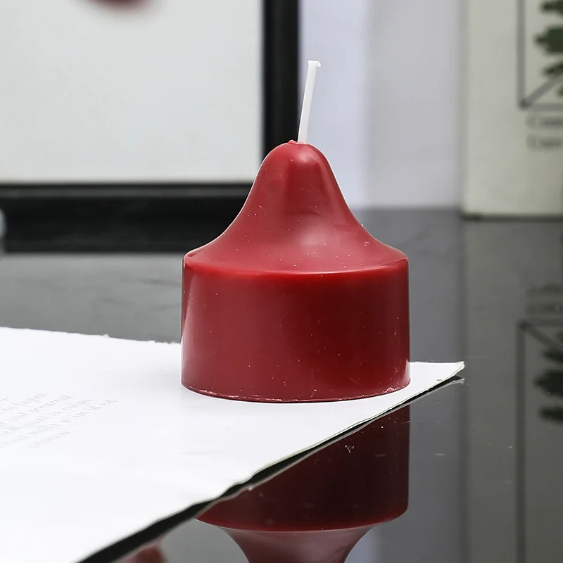 Hand-Poured Decorative Pillar Candle with Sculpted Tapered Top