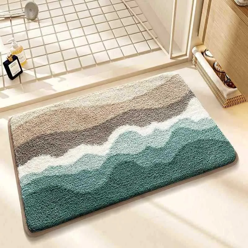Abstract Wave Pattern Badeteppich