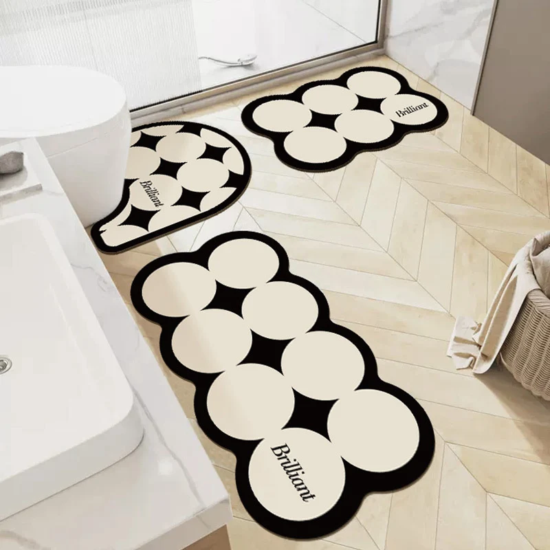 Einzigartiges Bubble Design Badteppich Set