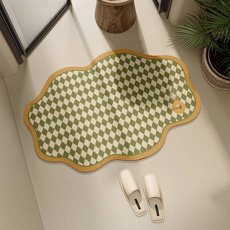 Stylische Schachbrett-Badematte