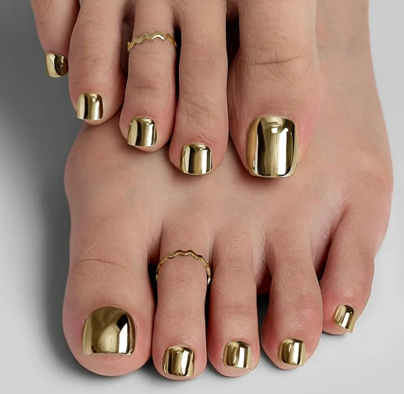 Premium Metallic Press-On Nail Set Karnz