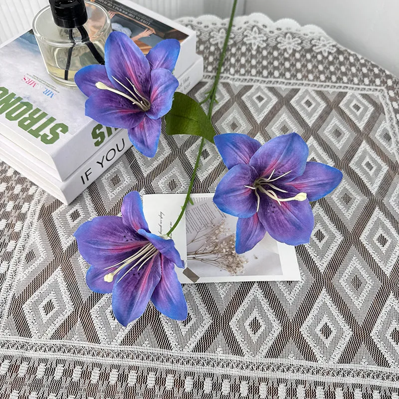 Artificial lily stem with delicate flowers