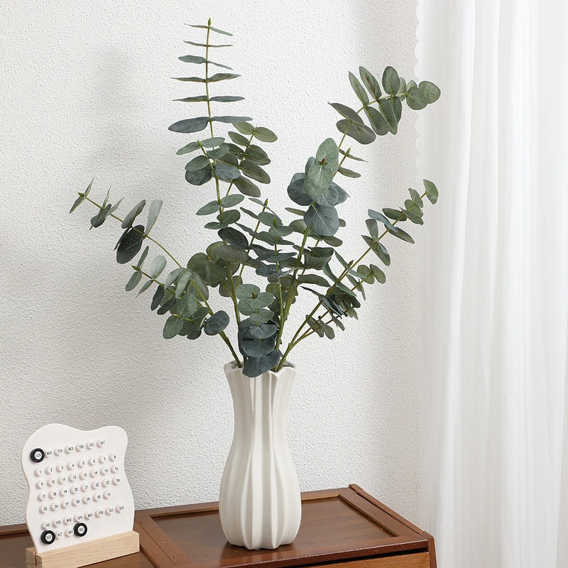 Artificial eucalyptus branch with realistic leaves