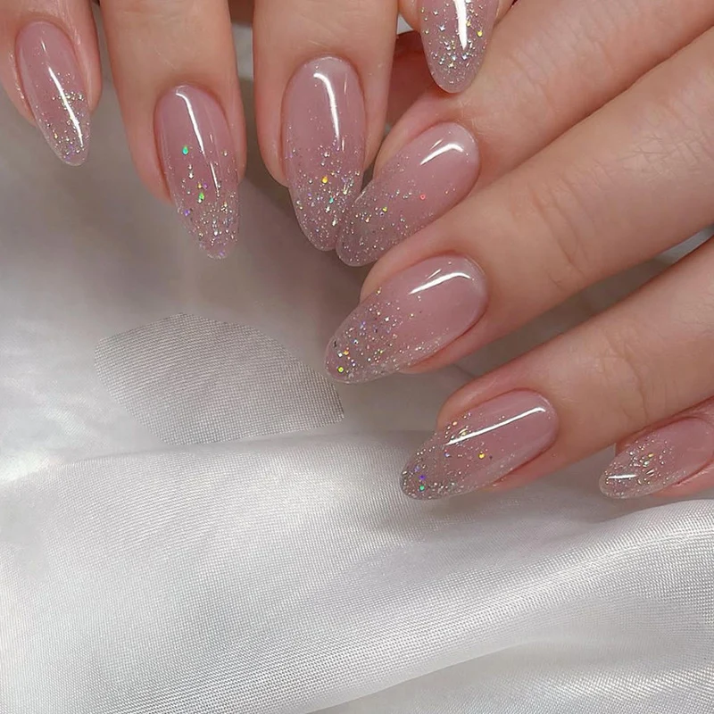 Glitzernd Elegantes Press-On Nagelset Karnz