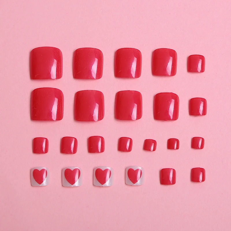 Blumen dekoriertes Press-On Nagelset Karnz