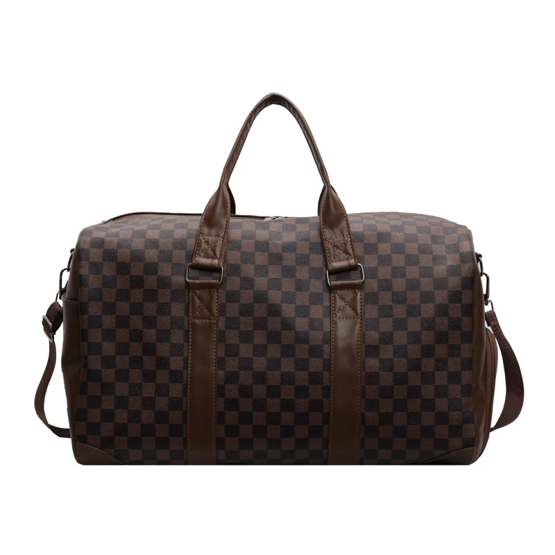 Elegant Checkerboard Travel Duffle Bag Stornfield
