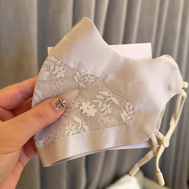 Lace-Panel Atmungsaktive Wiederverwendbare Gesichtsmaske mit Verstellbaren Ohrenschlaufen Karnz