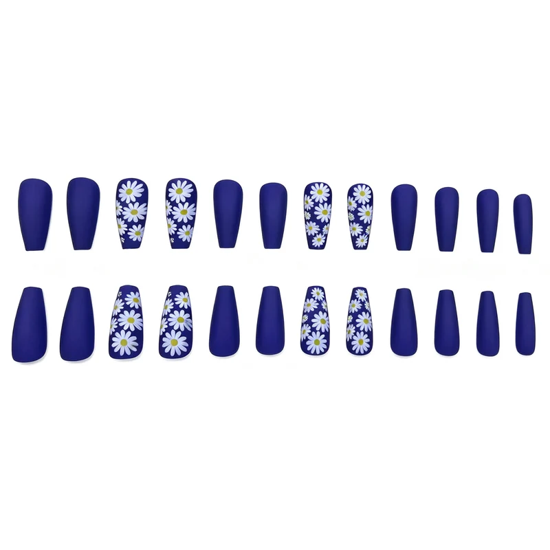 Floral Matte Nail Enhancements Stornfield