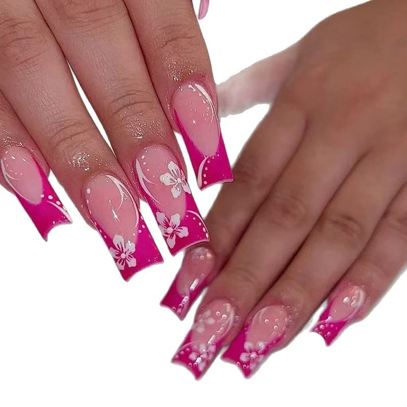 Floral Long-Lasting Acrylic Nail Enhancements Stornfield