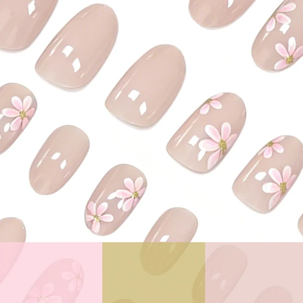 Floral-Inspired Press-On Nail Enhancements Stornfield