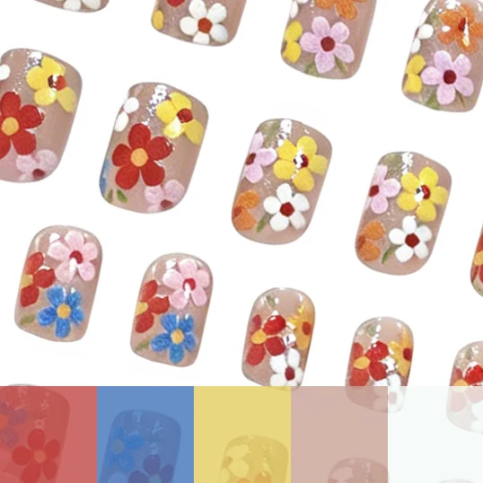 Floral-Inspired Acrylic Nail Art Stornfield