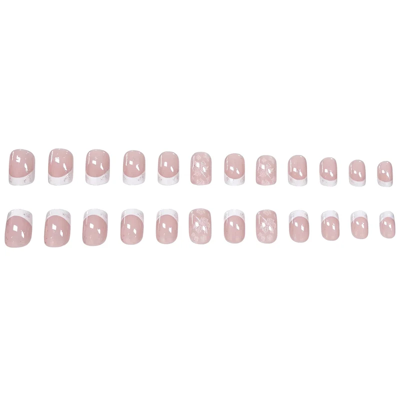 Floral French Tip Nail Enhancements Stornfield