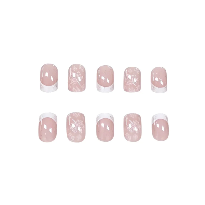 Floral French Tip Nail Enhancements Stornfield