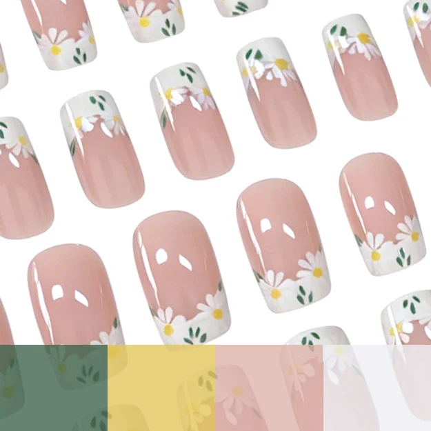 Floral French Tip Nail Enhancements Stornfield 1789915351