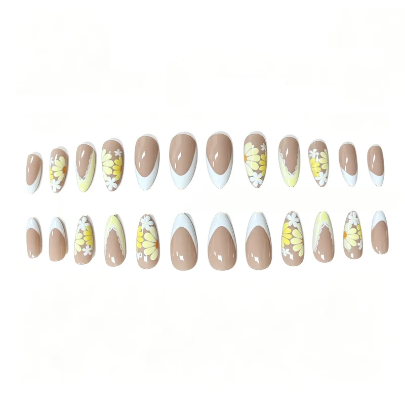 Floral French Tip Nail Art Enhancements Stornfield 1789915430