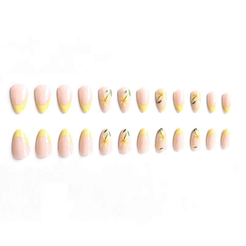 Floral French Tip Nail Art Stornfield