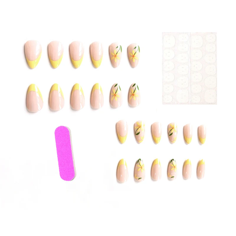Floral French Tip Nail Art Stornfield