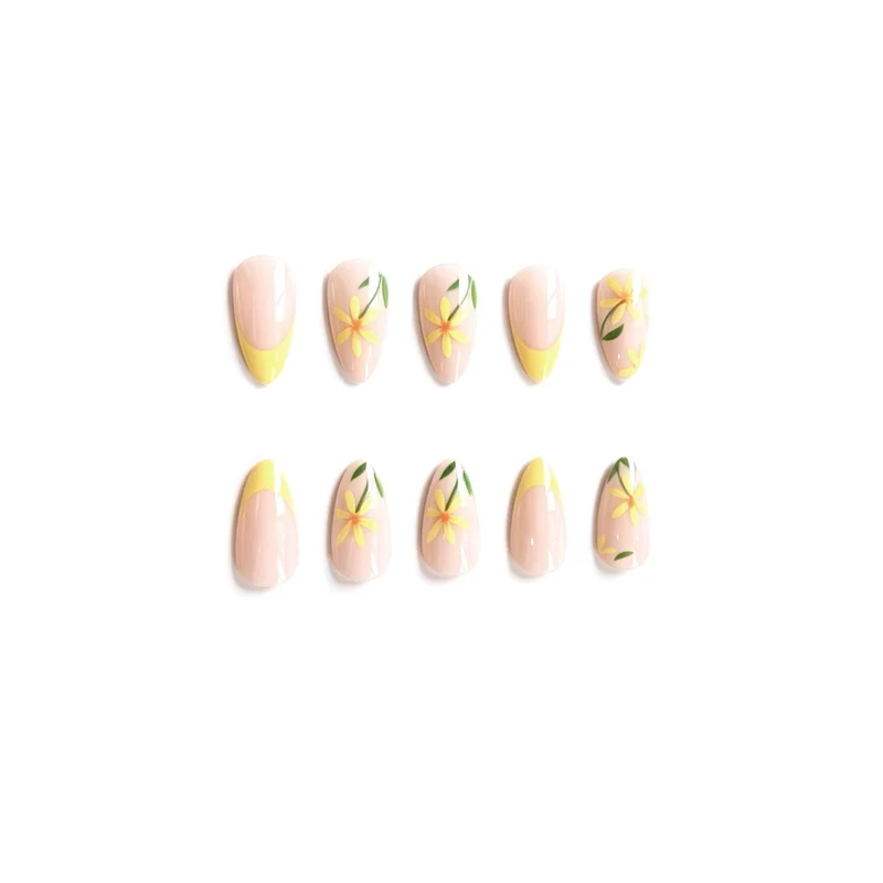 Floral French Tip Nail Art Stornfield