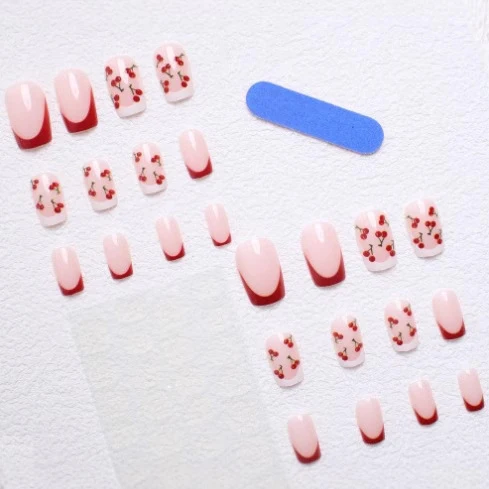 Floral French Tip Nail Art Stornfield 1789914984