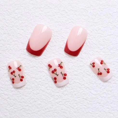 Floral French Tip Nail Art Stornfield 1789914984