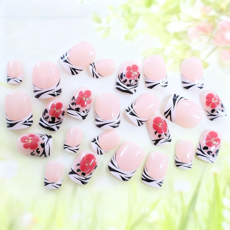 Floral French Nail Art Extensions Stornfield