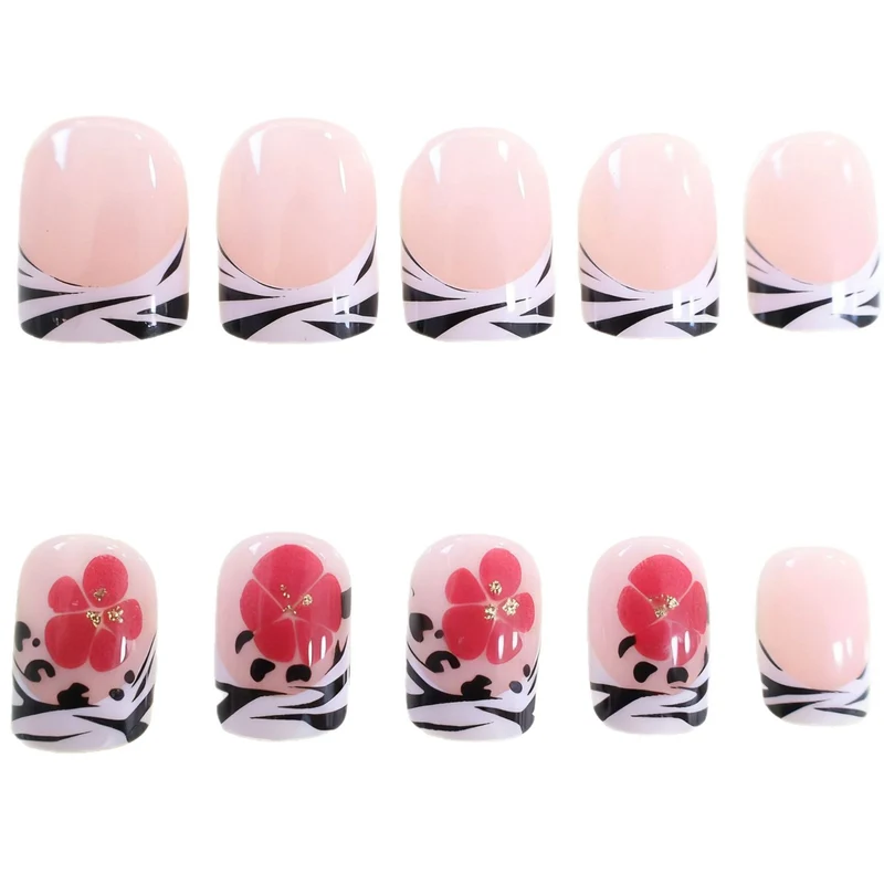 Floral French Nail Art Extensions Stornfield