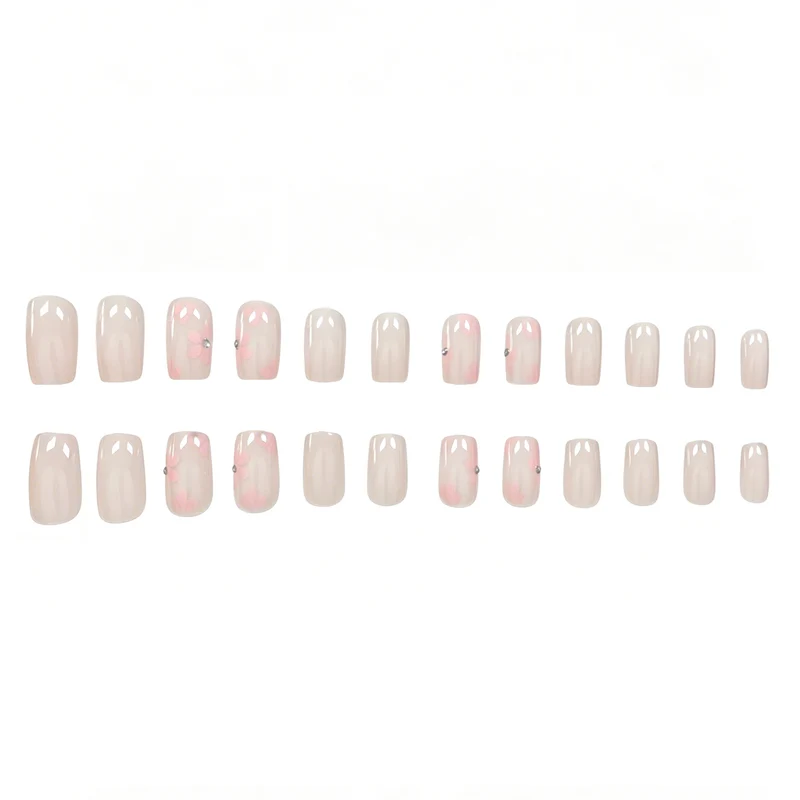 Floral Embellished Acrylic Nail Art Enhancements Stornfield
